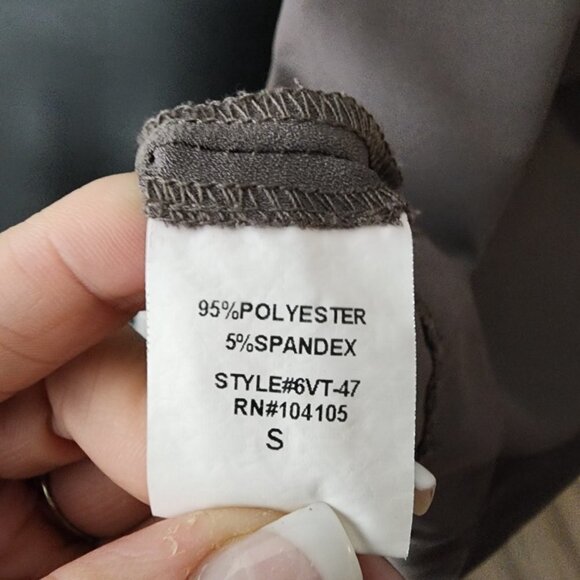 Olivaceous Grey Asymmetrical Blouse Top Size S - Picture 7 of 8